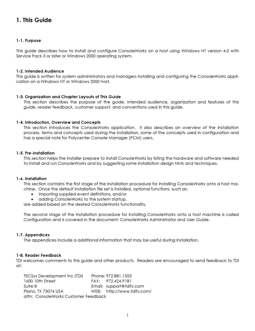 York Version 1.5.0 manual Purpose, Intended Audience, Organization and Chapter Layouts of This Guide, Pre-Installation 