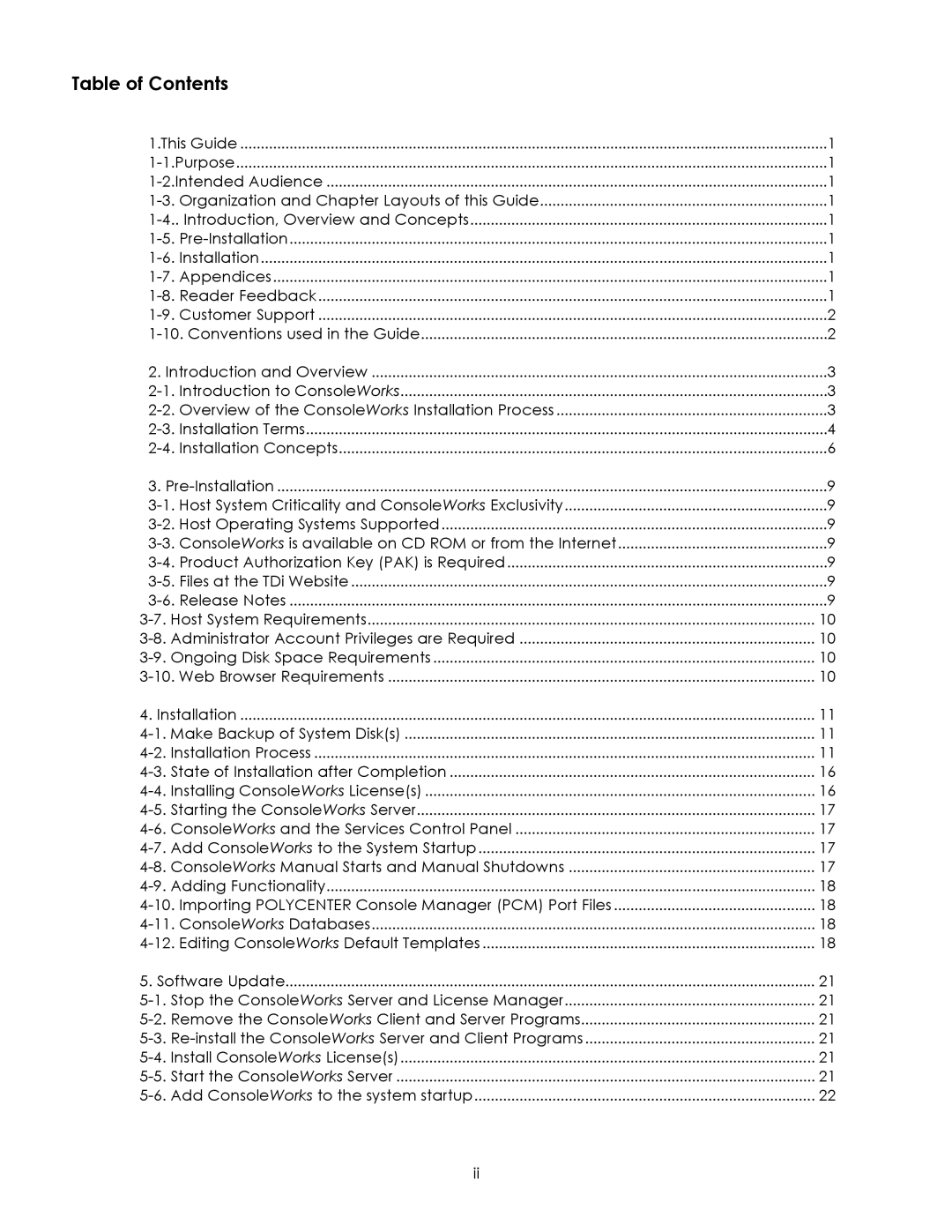 York Version 1.5.0 manual Table of Contents 