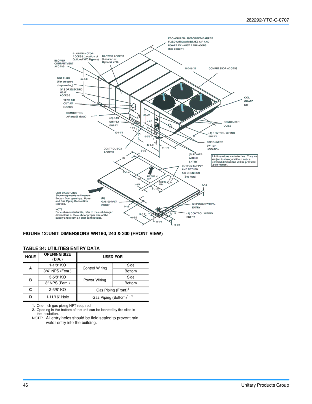 York WR 180 warranty Hole 