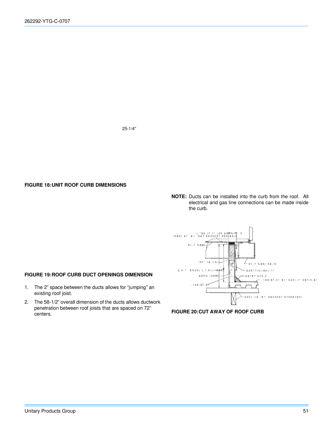 York WR 180 warranty Unit Roof Curb Dimensions 