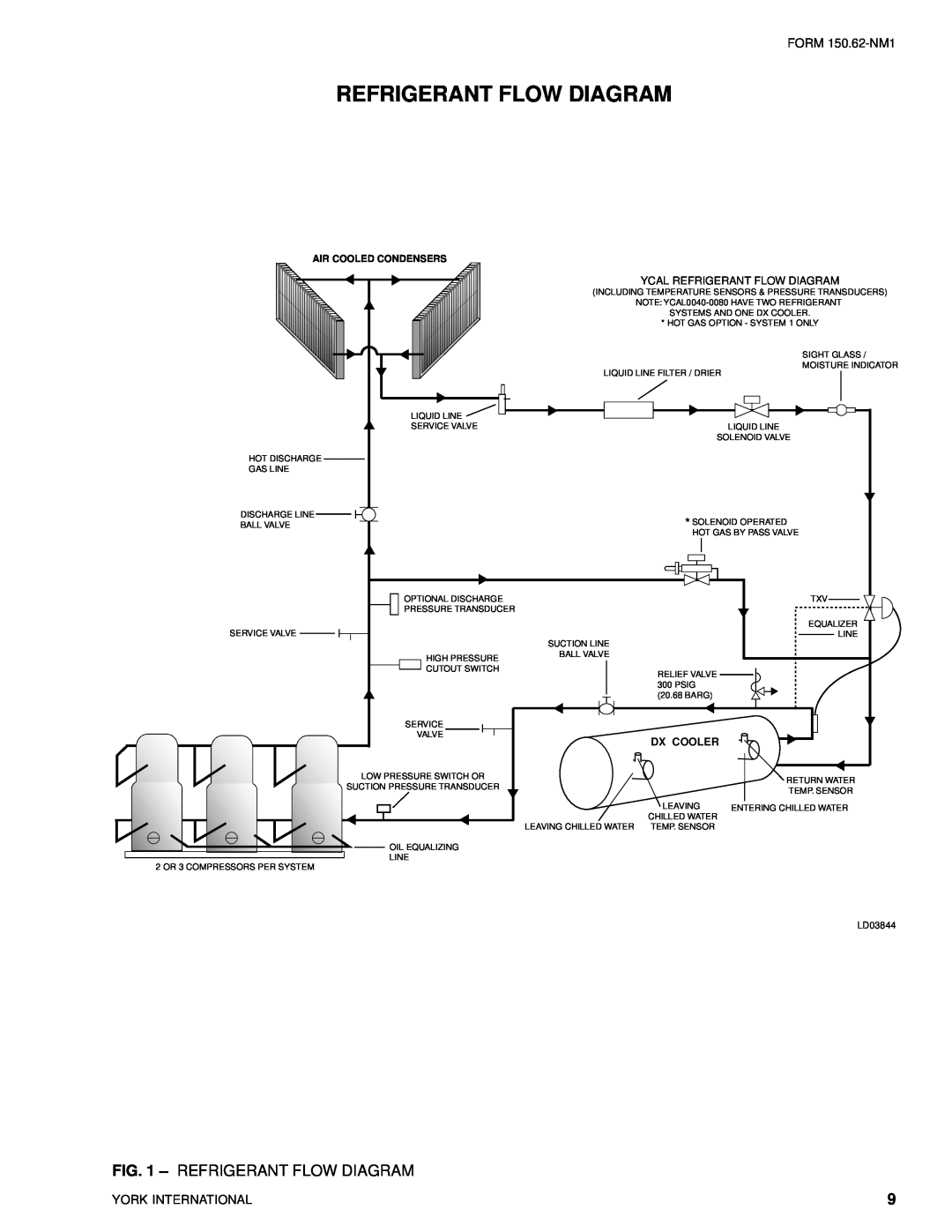 York YCAL0080SC, YCAL0014SC manual Refrigerant Flow Diagram, Air Cooled Condensers 