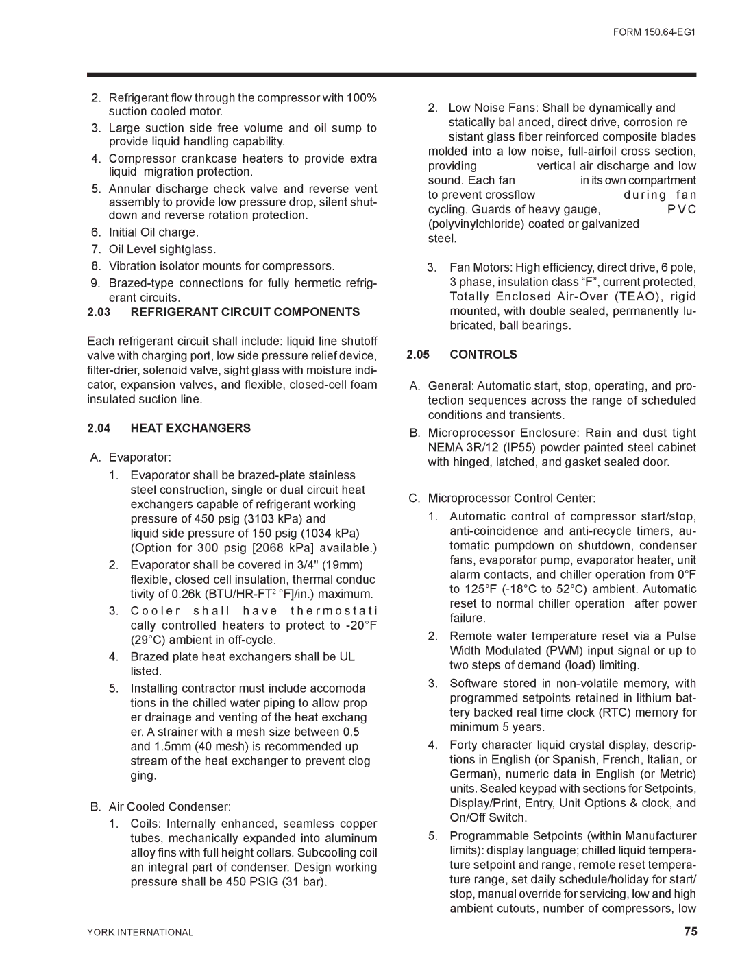 York YCAL0065, YCAL0041 manual Refrigerant Circuit Components, Heat Exchangers, Controls 