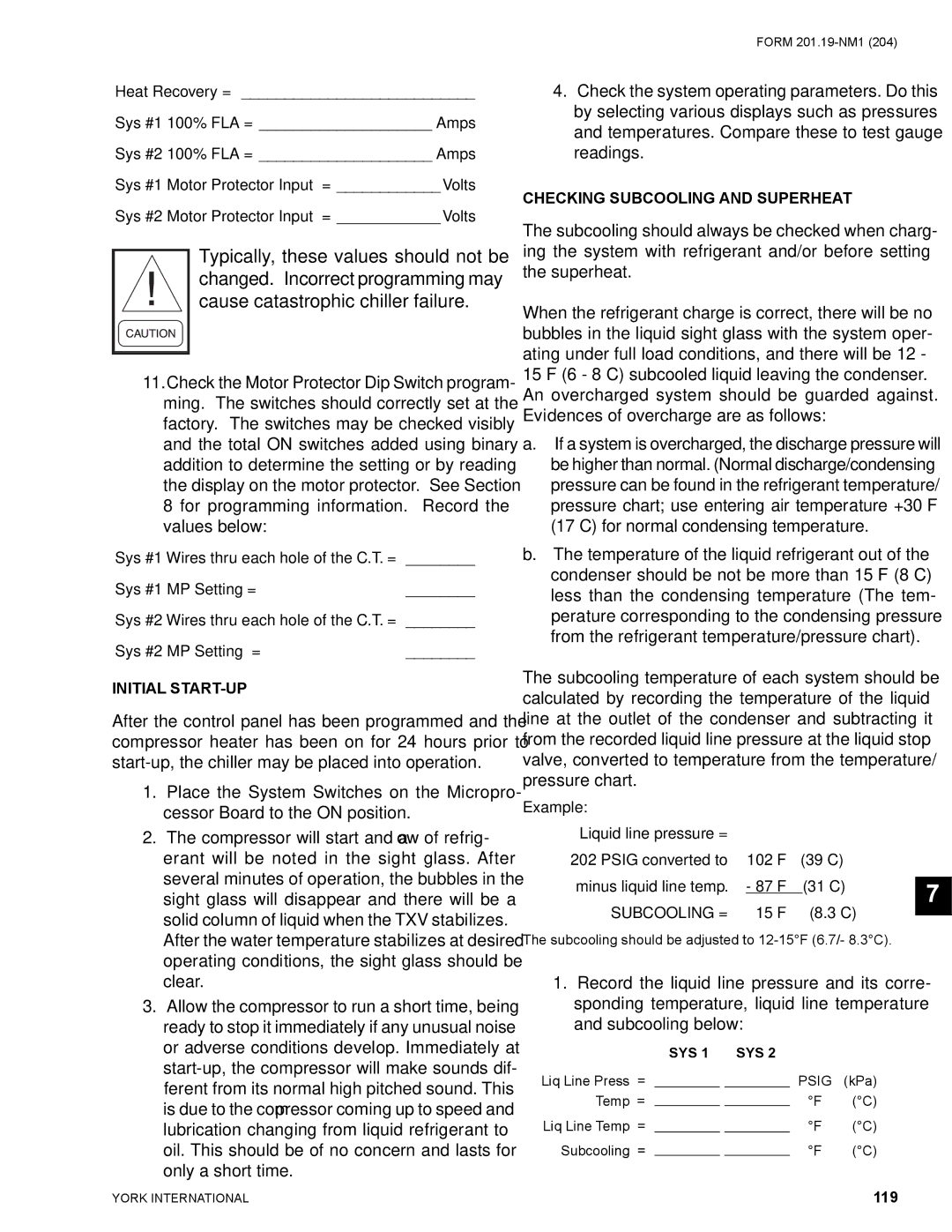 York YCAS0130 manual 119, Sys 