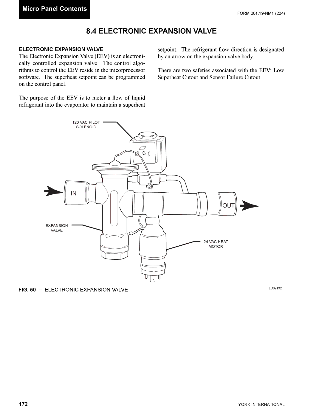 York YCAS0130 manual Electronic Expansion Valve, 172 