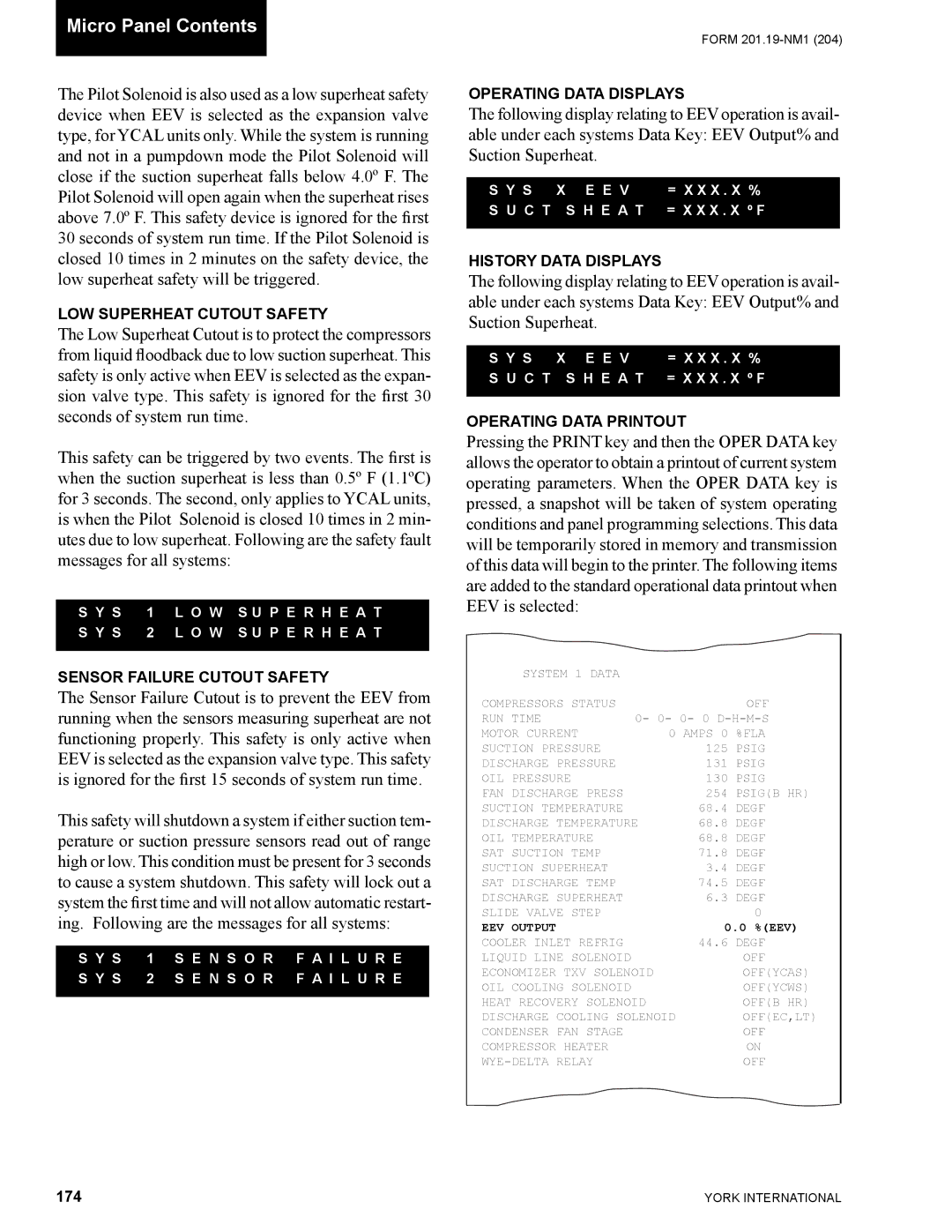 York YCAS0130 manual 174, EEV Output 