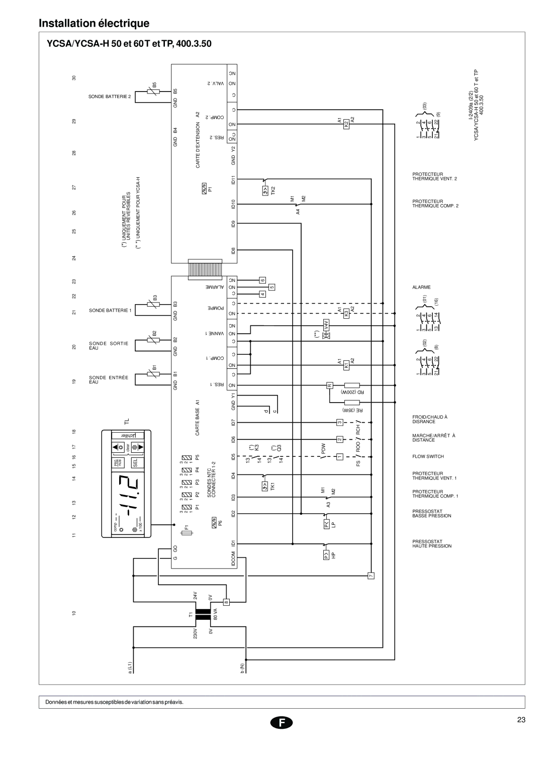 York installation instructions YCSA/YCSA-H 50 et 60 T et TP, TK2 