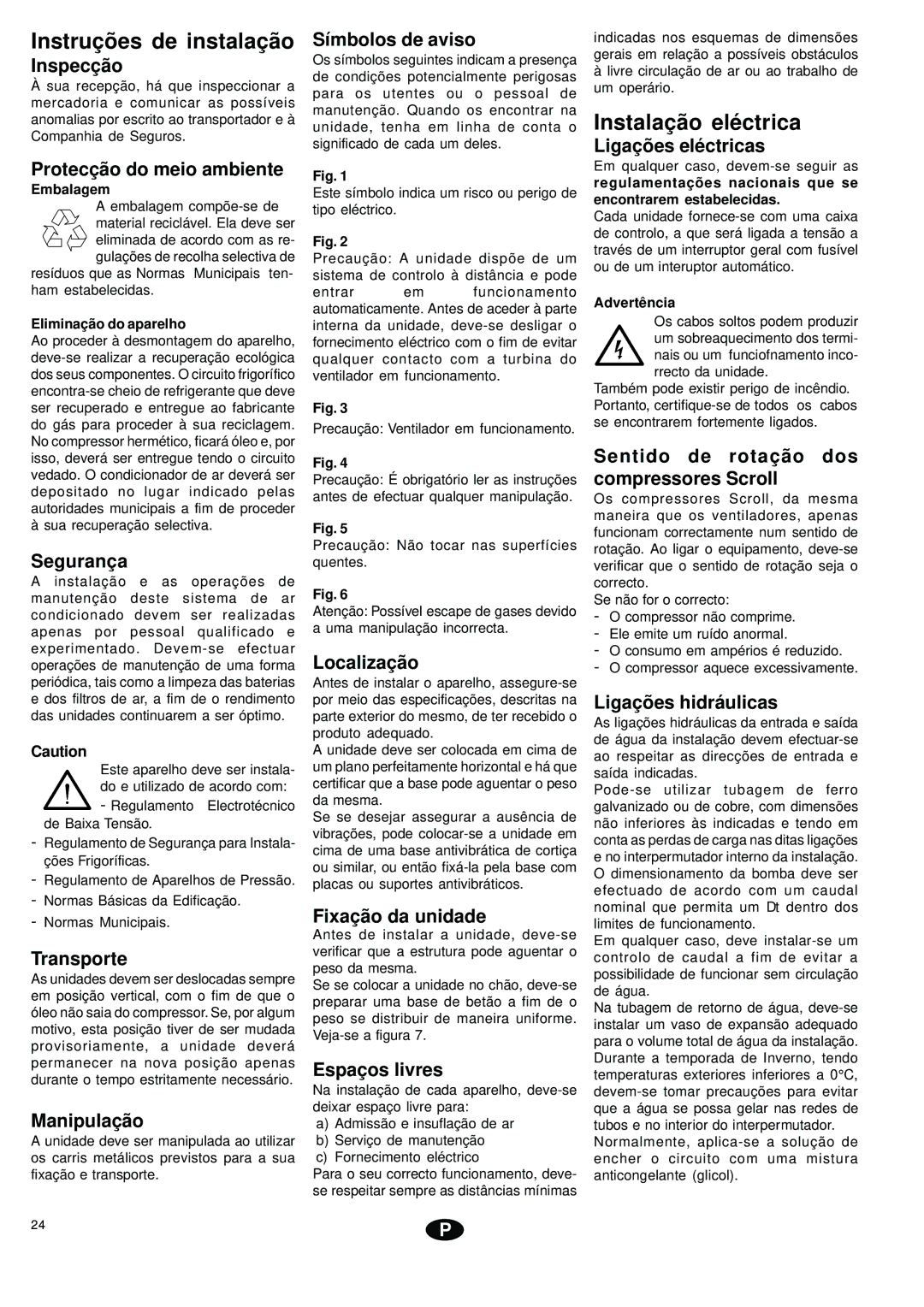 York YCSA installation instructions Instruções de instalação, Instalação eléctrica 