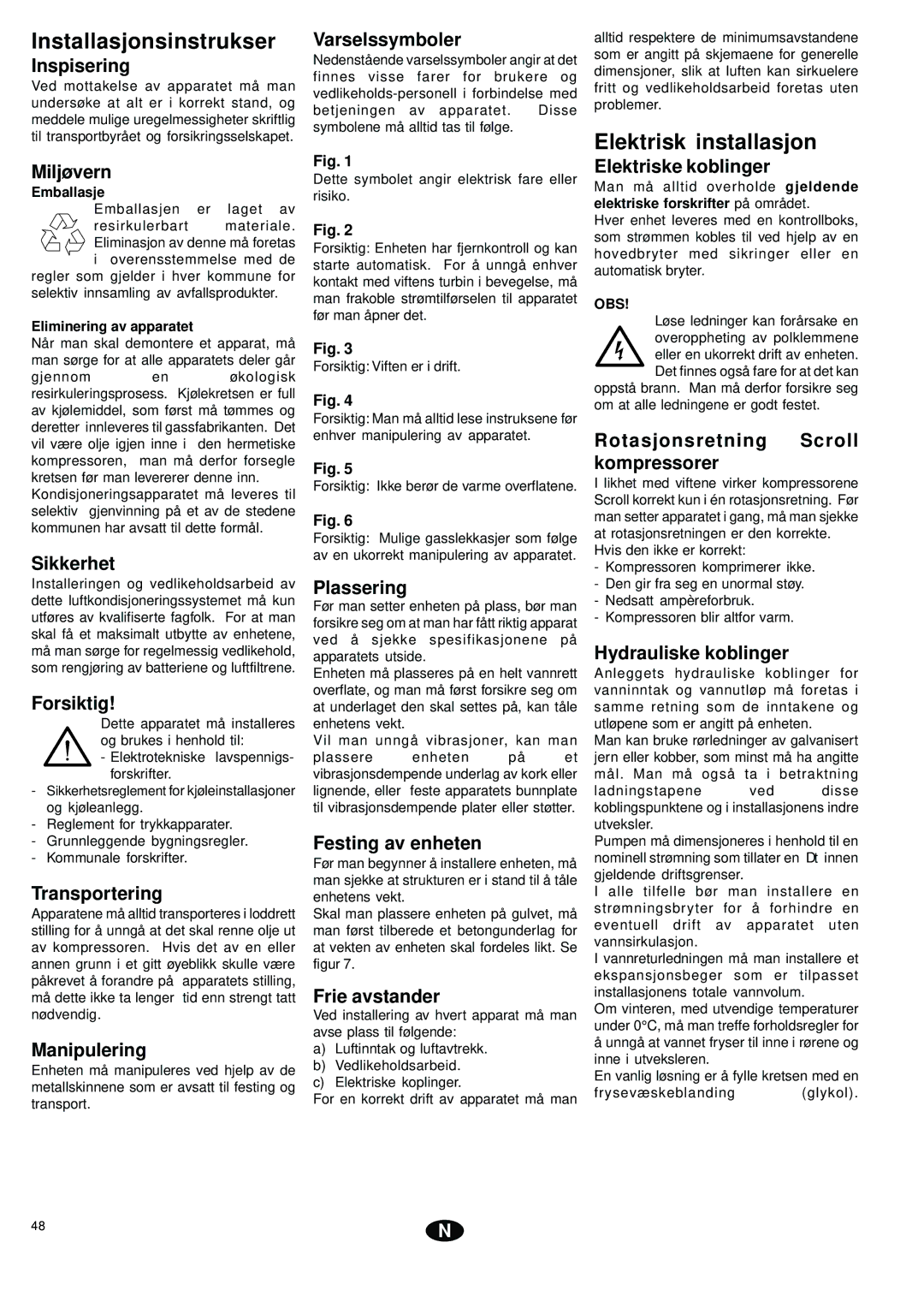 York YCSA installation instructions Installasjonsinstrukser 