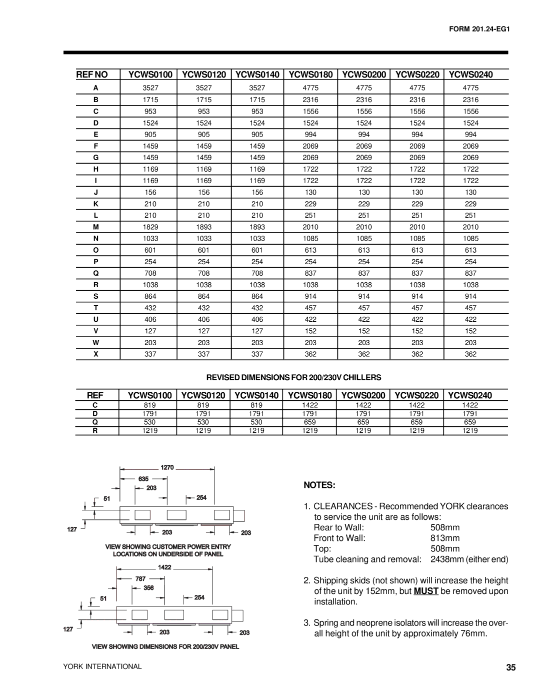 York YCWS manual REF no 