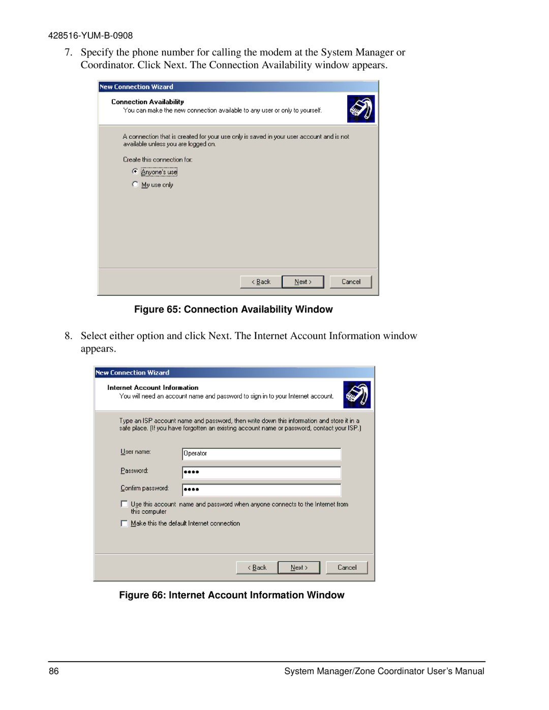 York YK-ZCU2x0-0, YKSMU2x0-0, YK-ZCU4x0-0 user manual Connection Availability Window 