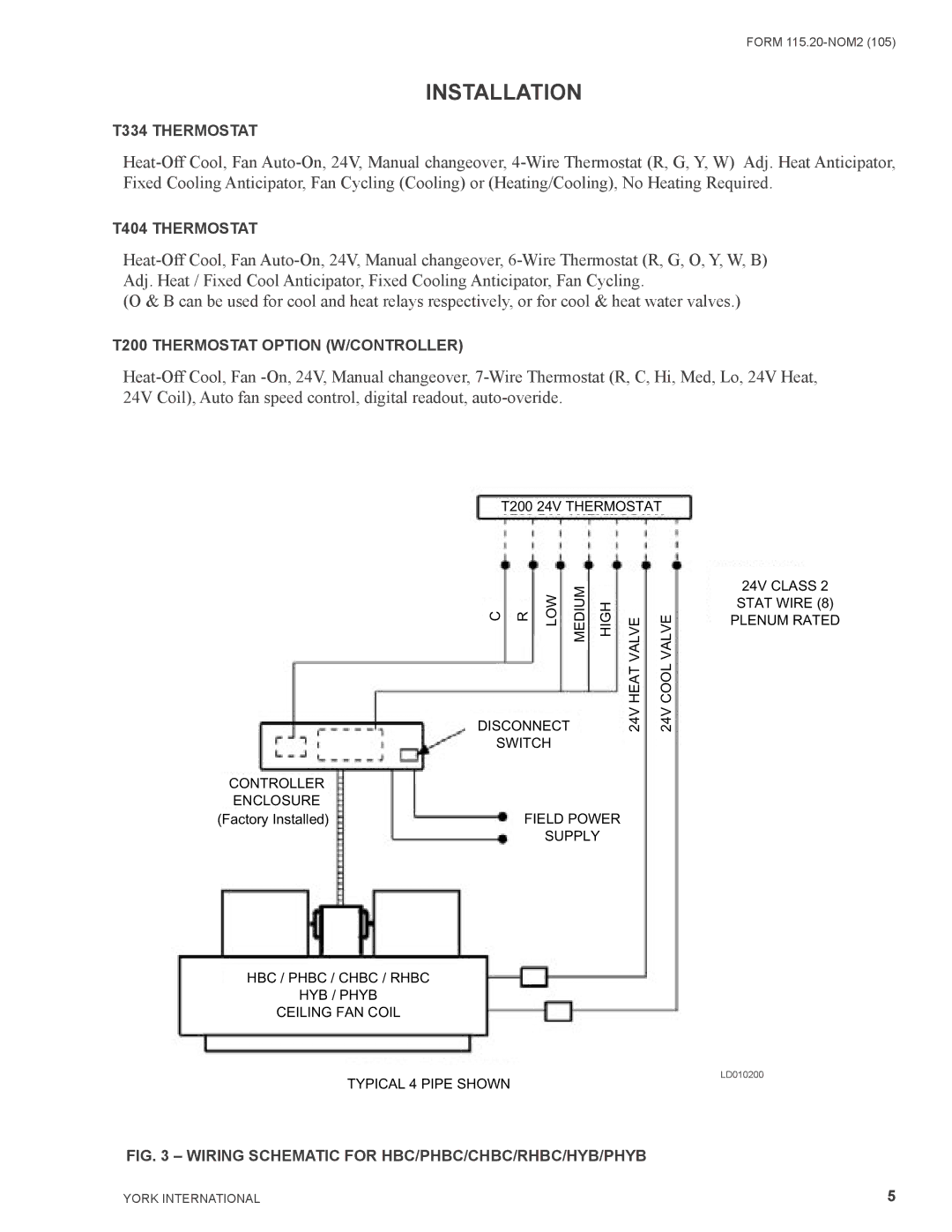 York YPHH, YRHBC, YPHBC, YHYB, YPHYB, YHBC, YHH, YCHBC warranty Wiring Schematic for HBC/PHBC/CHBC/RHBC/HYB/PHYB 