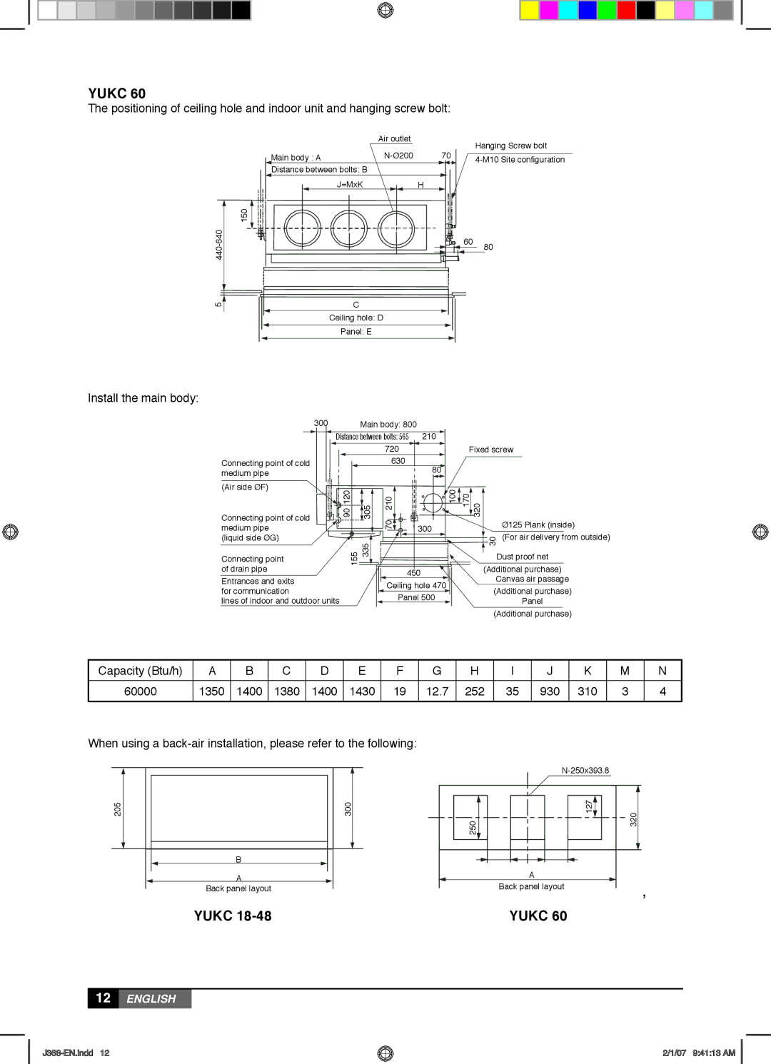 York YUHC 07-18, YUHC 18-60 owner manual Yukc 