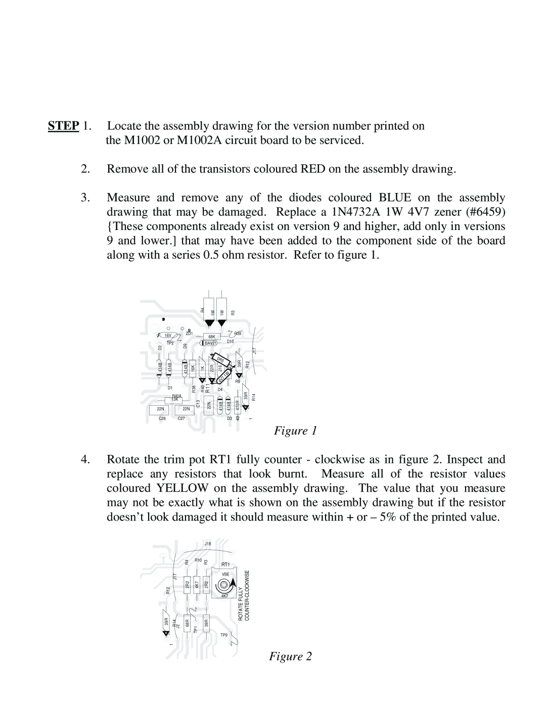 Yorkville Sound 3400 service manual the M1002 or M1002A circuit board to be serviced 