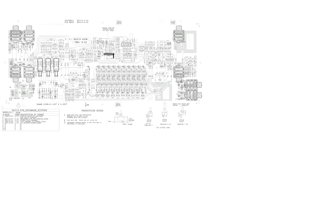 Yorkville Sound service manual TWC1, C209 Must not Touch LEG of Slide POT, Breakaway Tweeter Board is for 400B and is 