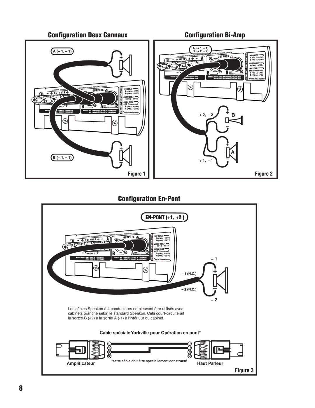 Yorkville Sound AP1020 manual EN-PONT +1, +2, Haut Parleur 