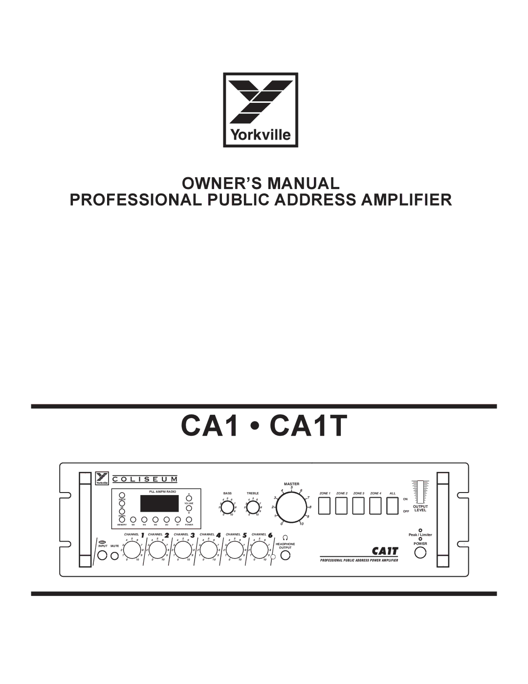 Yorkville Sound owner manual CA1 CA1T 