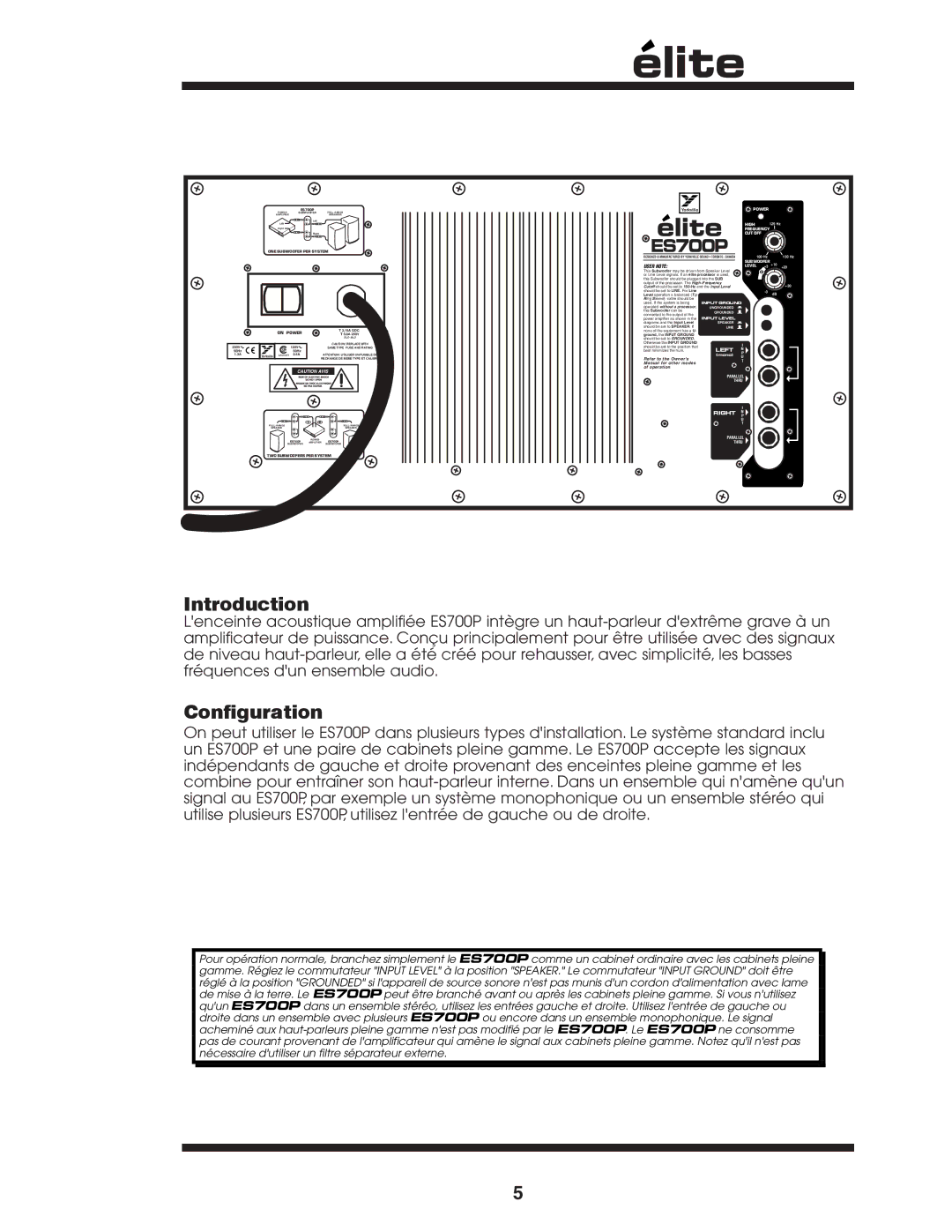 Yorkville Sound ES700P owner manual 