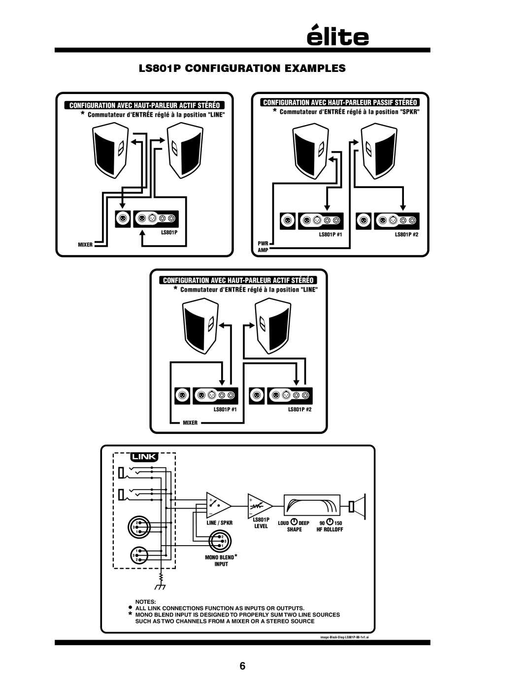 Yorkville Sound owner manual LS801P CONFIGURATION EXAMPLES, Configuration Avec Haut-Parleuractif Stéréo 
