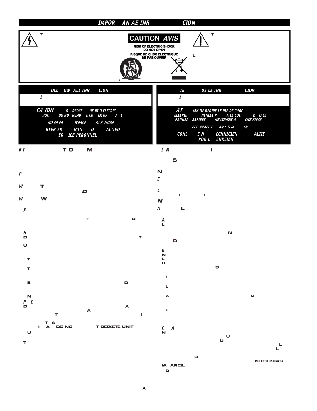 Yorkville Sound MM-4, MM4 4 CHANNEL POWERED MIXER owner manual Important Safety Instructions 