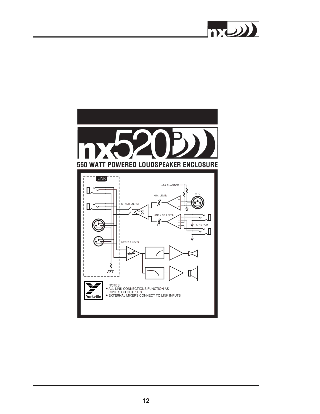 Yorkville Sound nx 520 p owner manual 520P 