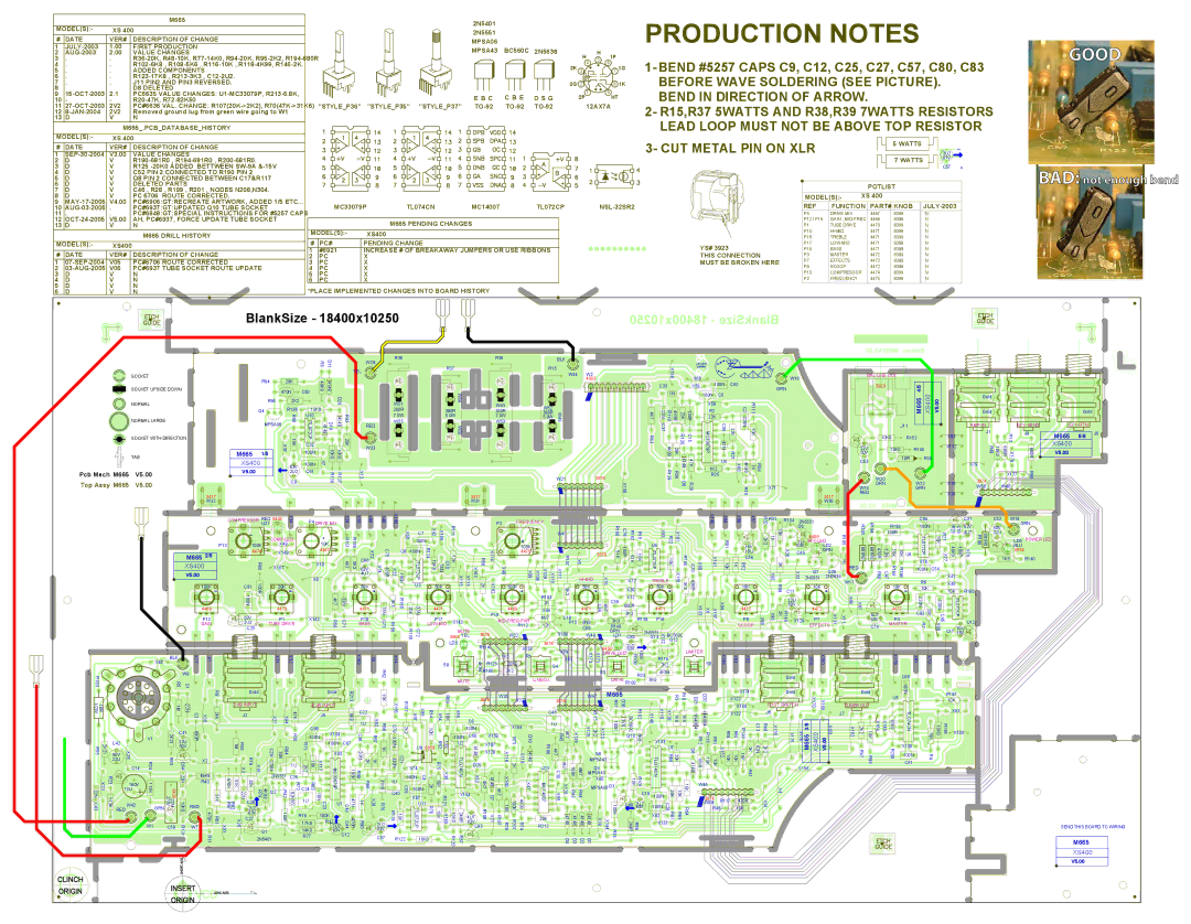 Yorkville Sound XS400 service manual Production Notes 