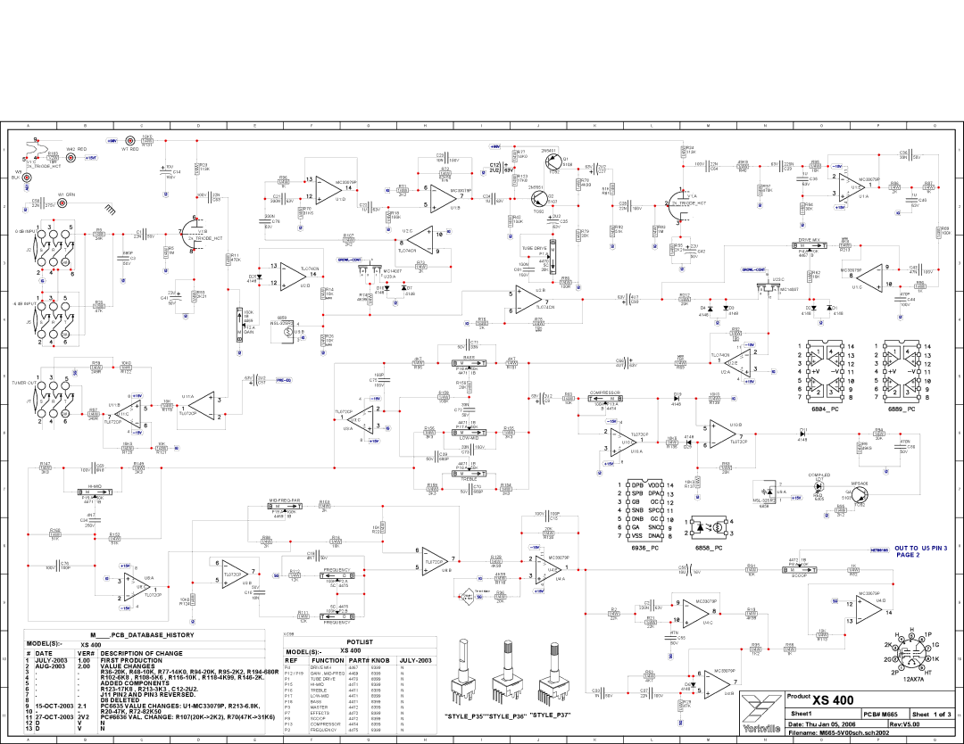 Yorkville Sound XS400 service manual OUT to U5 PIN 