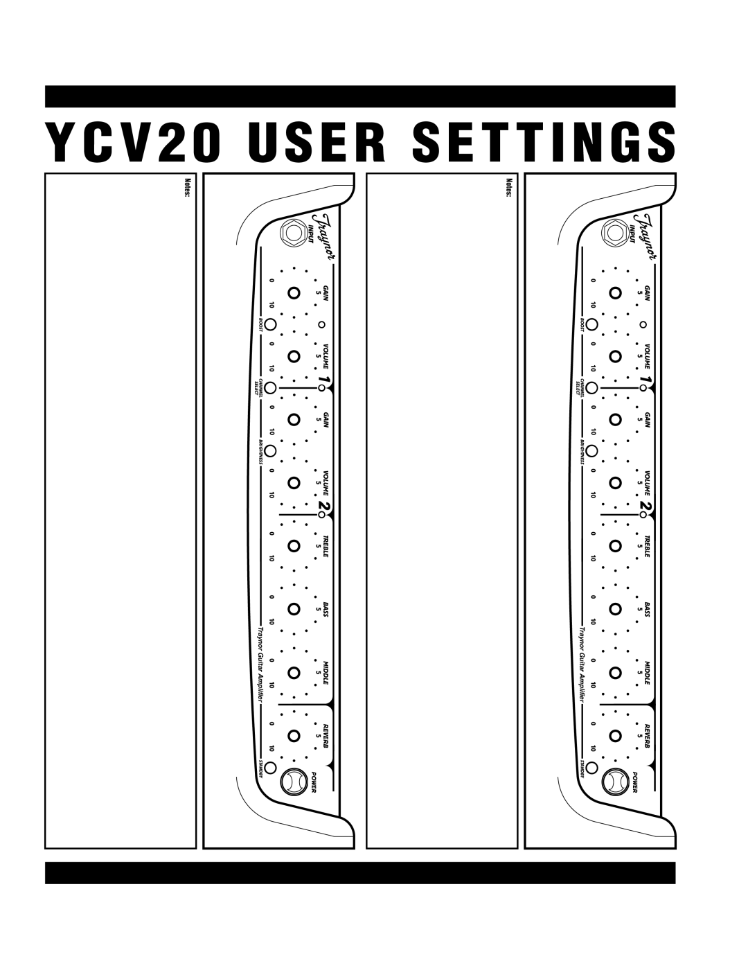 Yorkville Sound YS1006 owner manual Volume Treble Bass Middle Reverb Power 