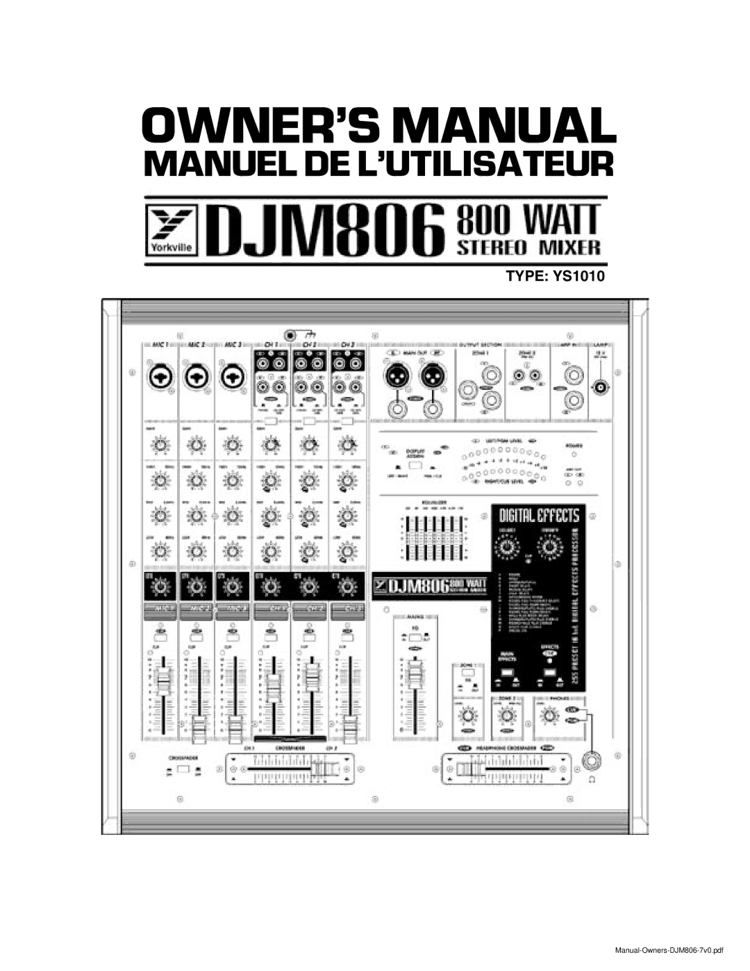 Yorkville Sound YS1010 owner manual Manuel DE L’UTILISATEUR 