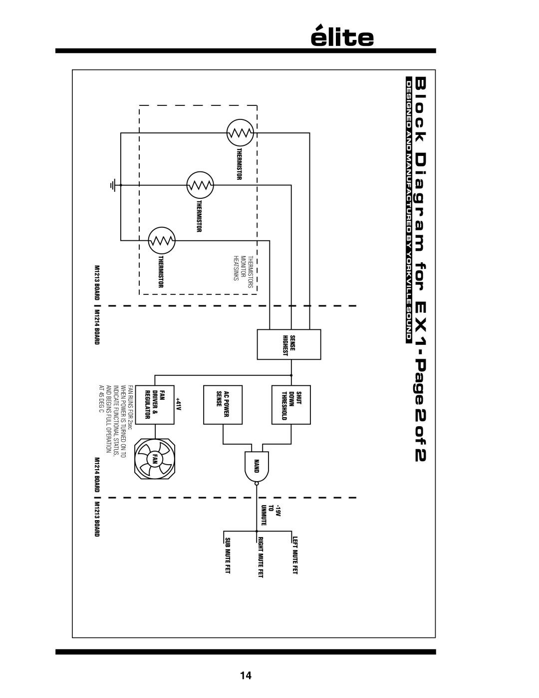 Yorkville Sound YS1043 owner manual O c k D i a g r a m for E X 1 Page 2 