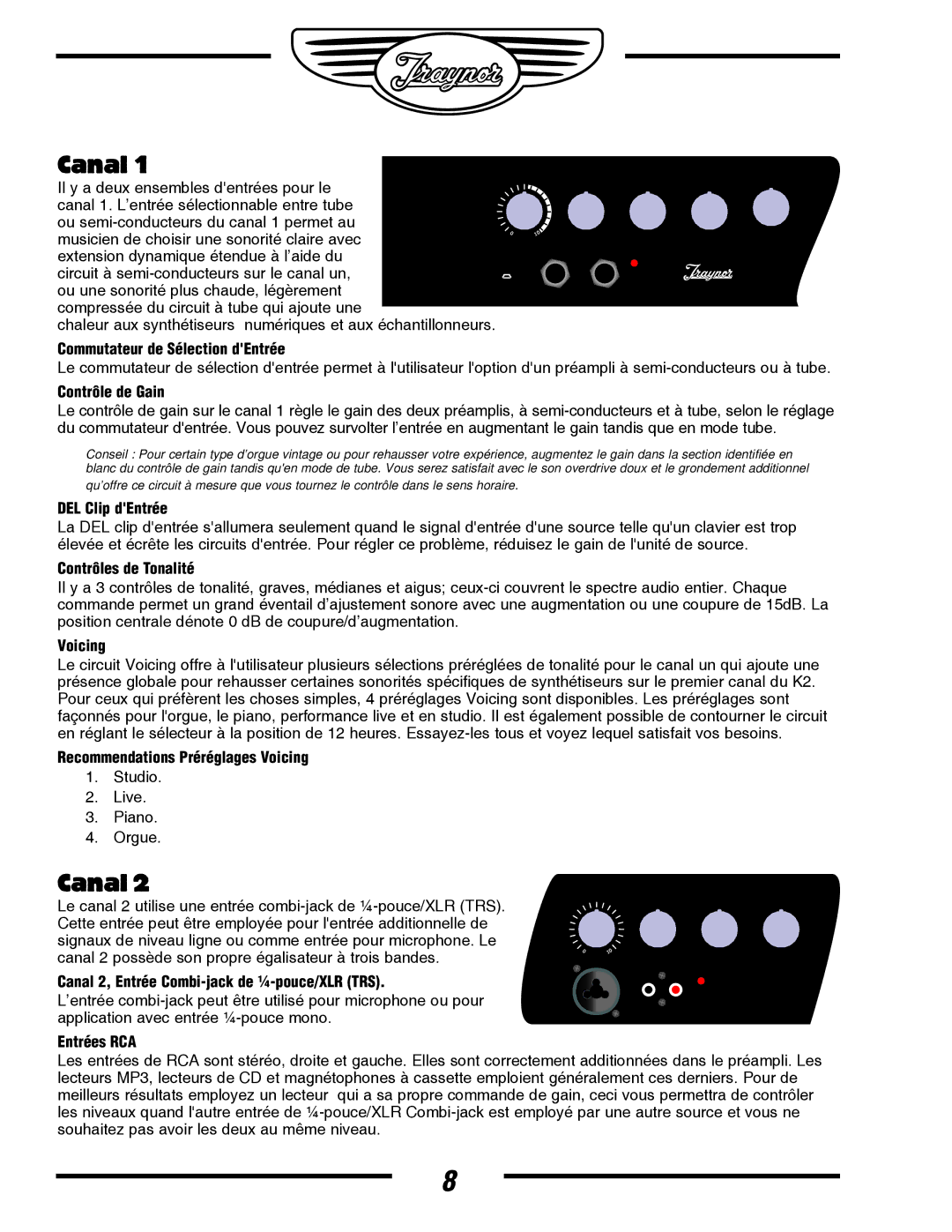 Yorkville Sound YS1044 owner manual Canal 