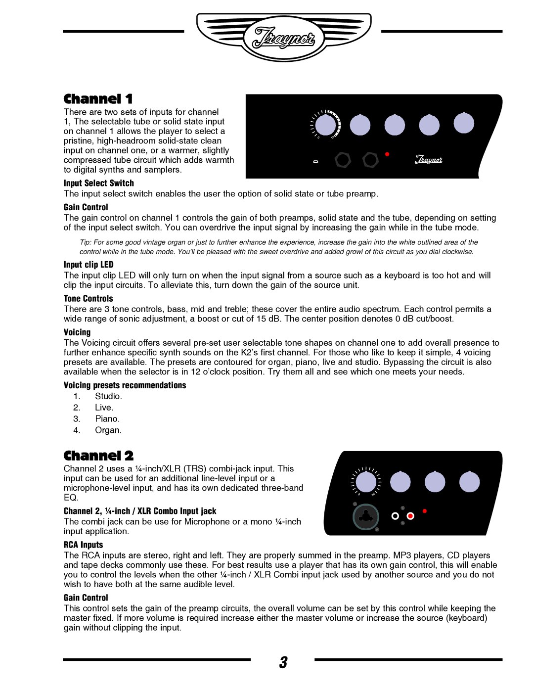 Yorkville Sound YS1044 owner manual Channel 