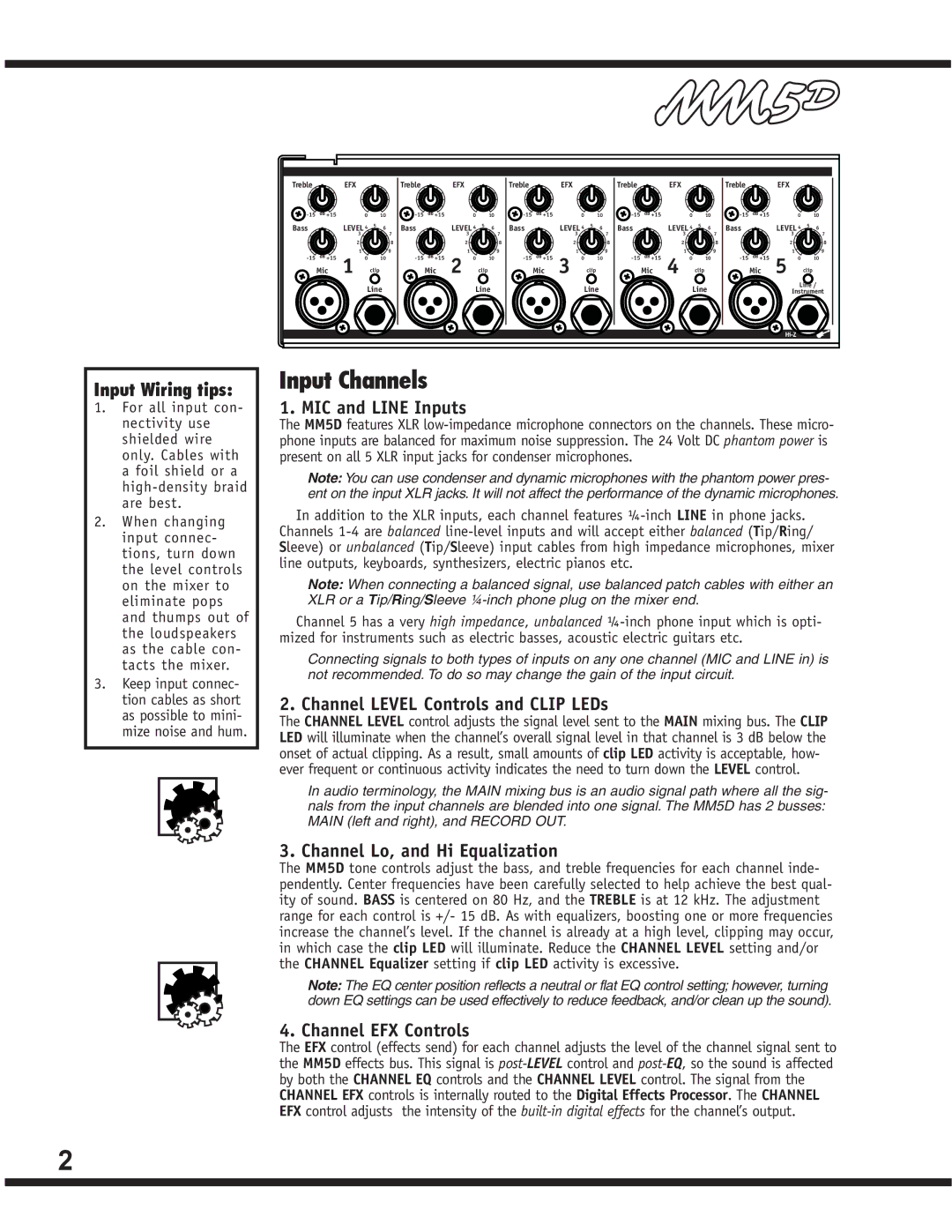 Yorkville Sound YS1083 owner manual Input Channels 