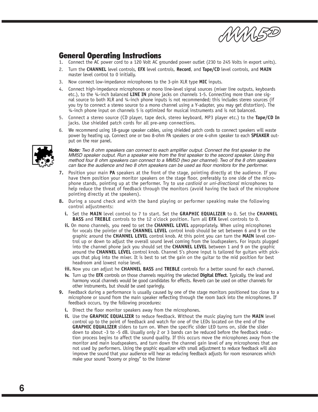 Yorkville Sound YS1083 owner manual General Operating Instructions 