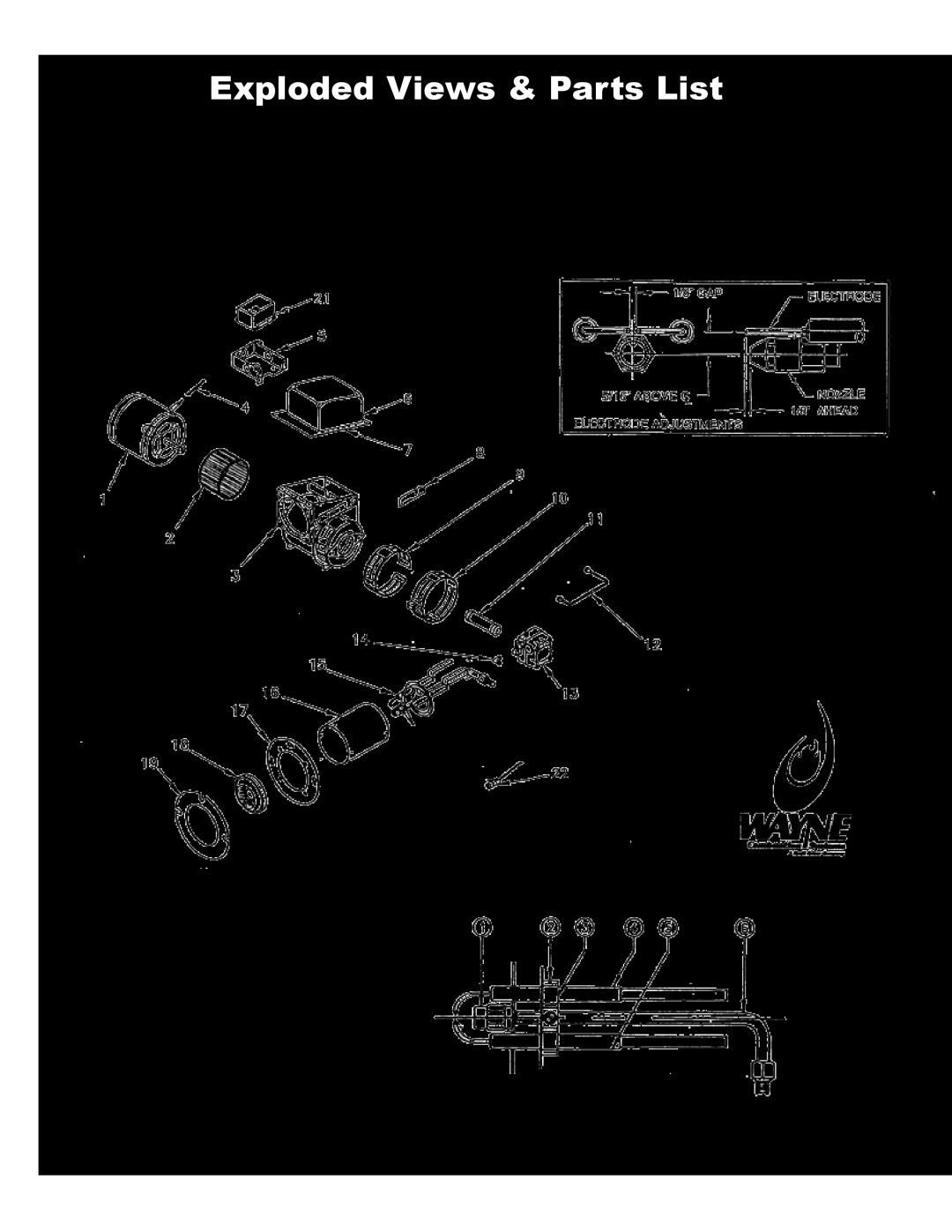 Yukon Advanced Optics Oil Furnace owner manual Wayne Model Msr Oil Burner, Exploded Views & Parts List, Gun Assembly 