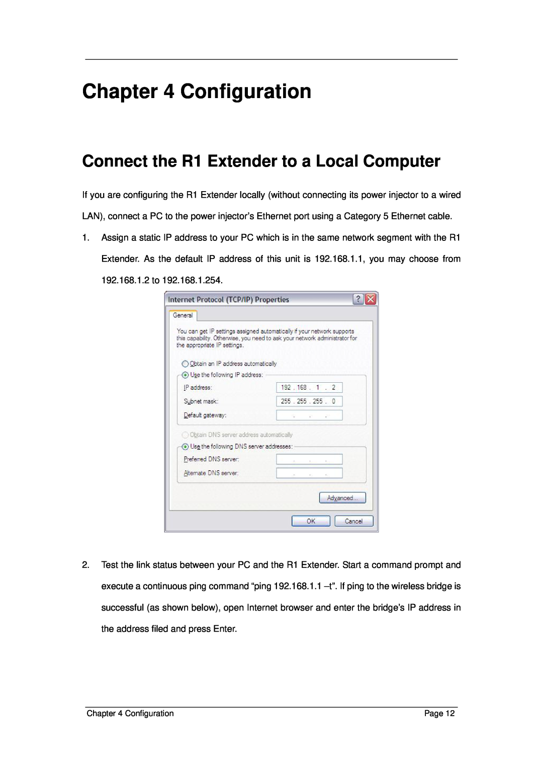 Z-Com manual Configuration, Connect the R1 Extender to a Local Computer 