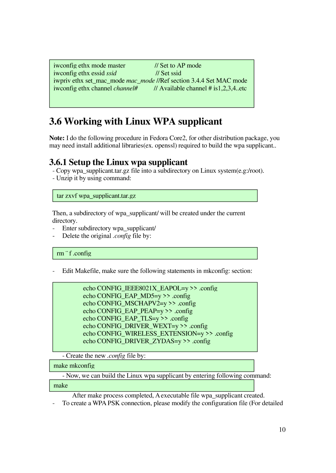 Z-Com XG-762N manual Working with Linux WPA supplicant, Setup the Linux wpa supplicant 