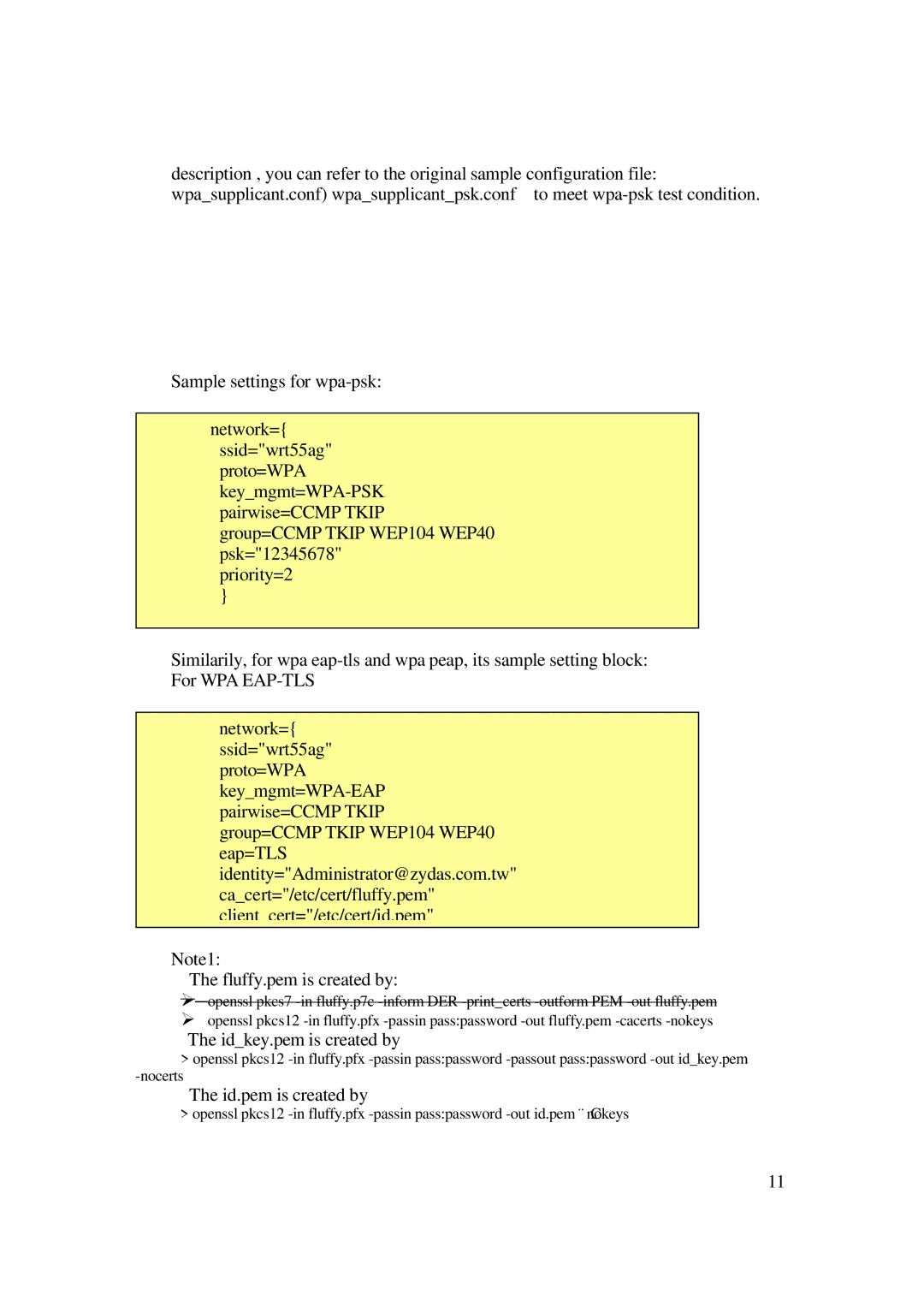 Z-Com XG-762N manual Id.pem is created by 