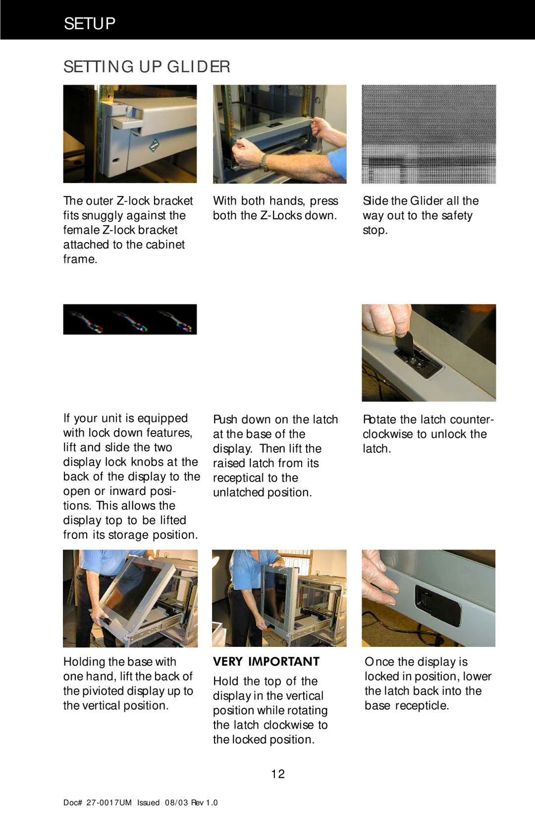 Z Microsystems 21 manual Setup, Setting UP Glider 