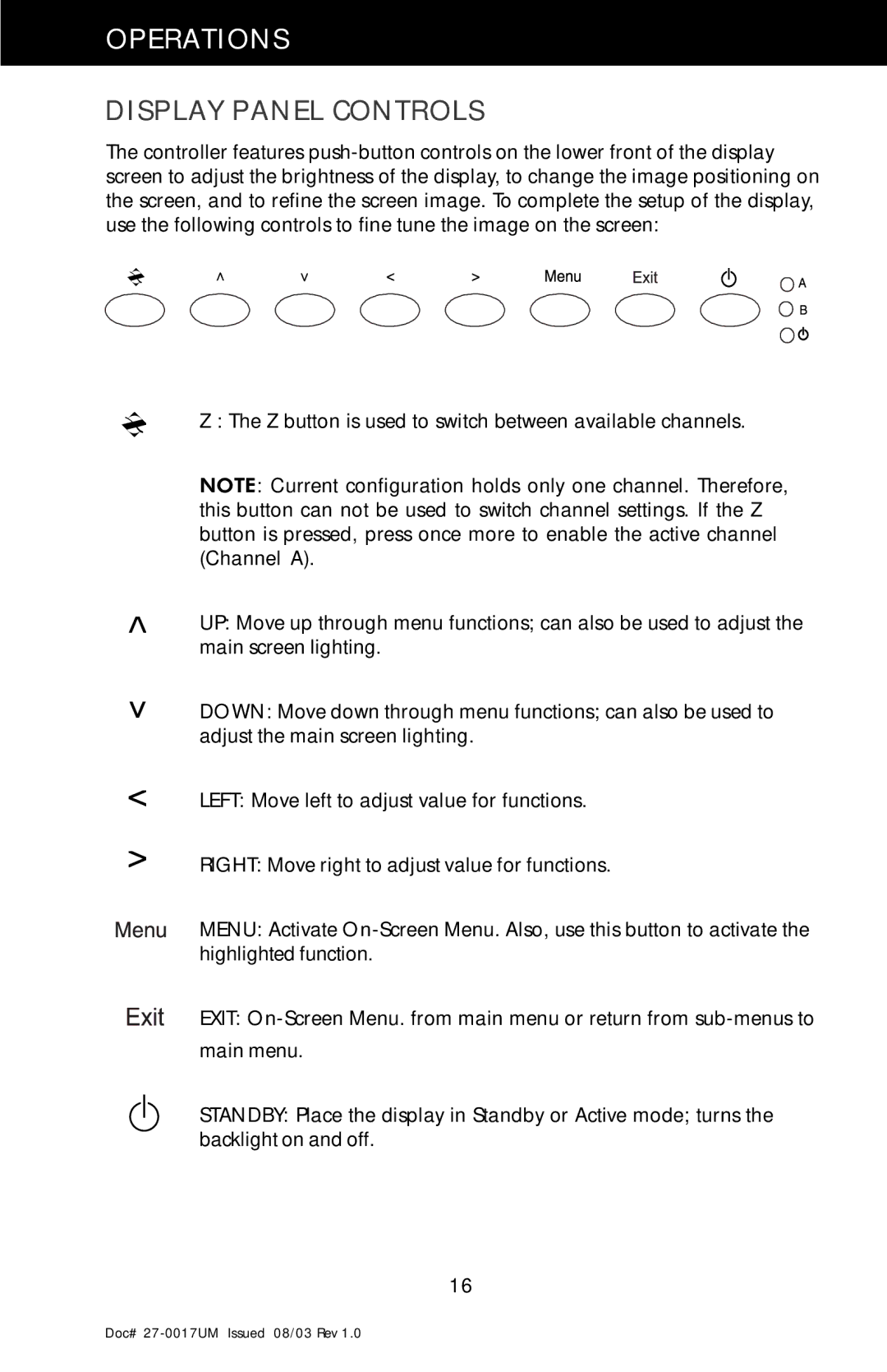 Z Microsystems 21 manual Display Panel Controls 