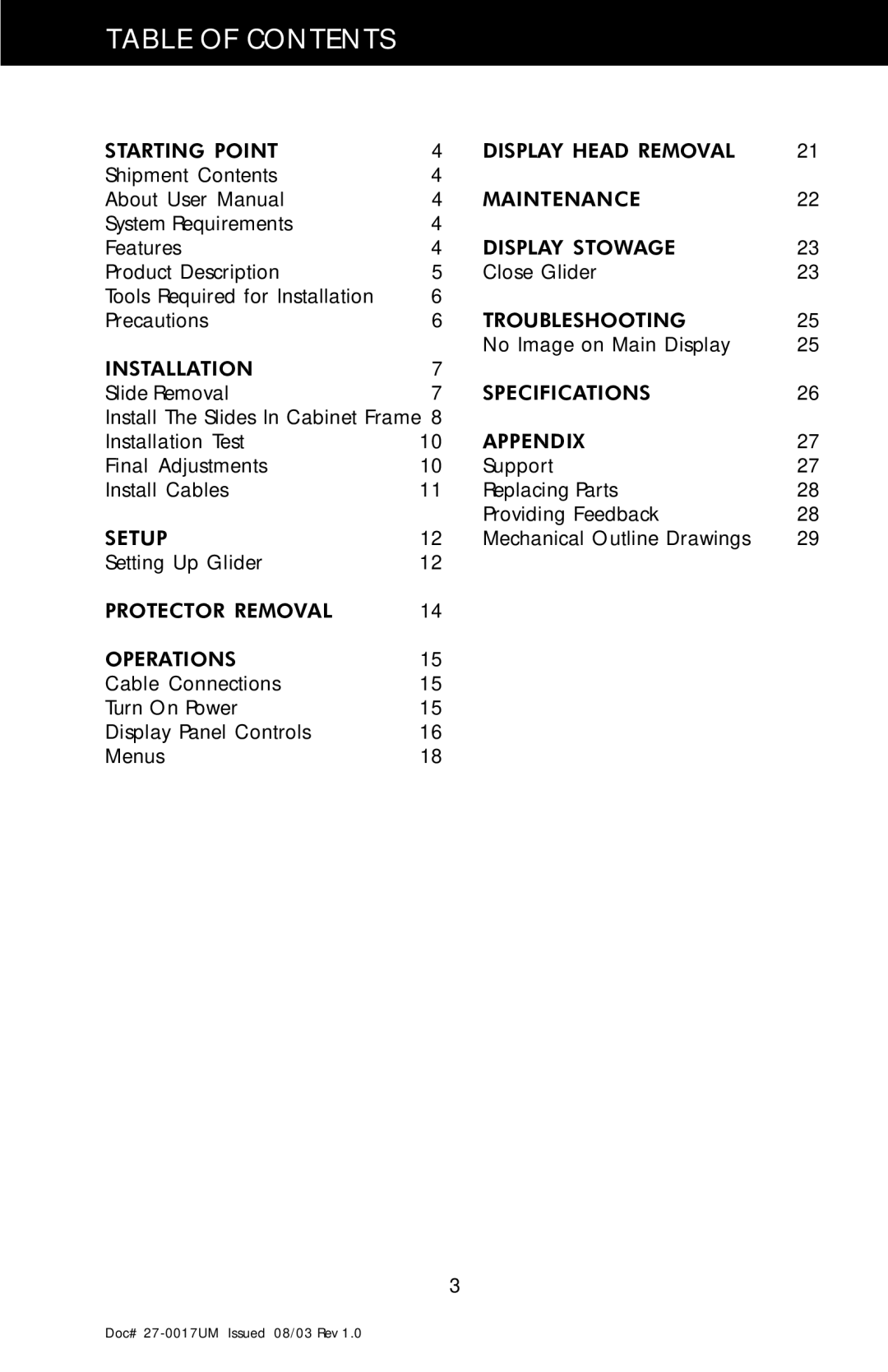 Z Microsystems 21 manual Table of Contents 