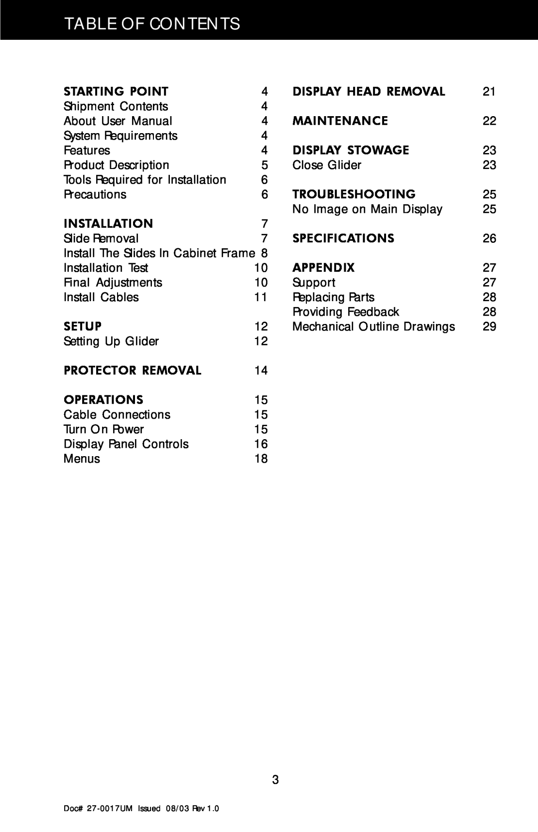 Z Microsystems 21 manual Table Of Contents 