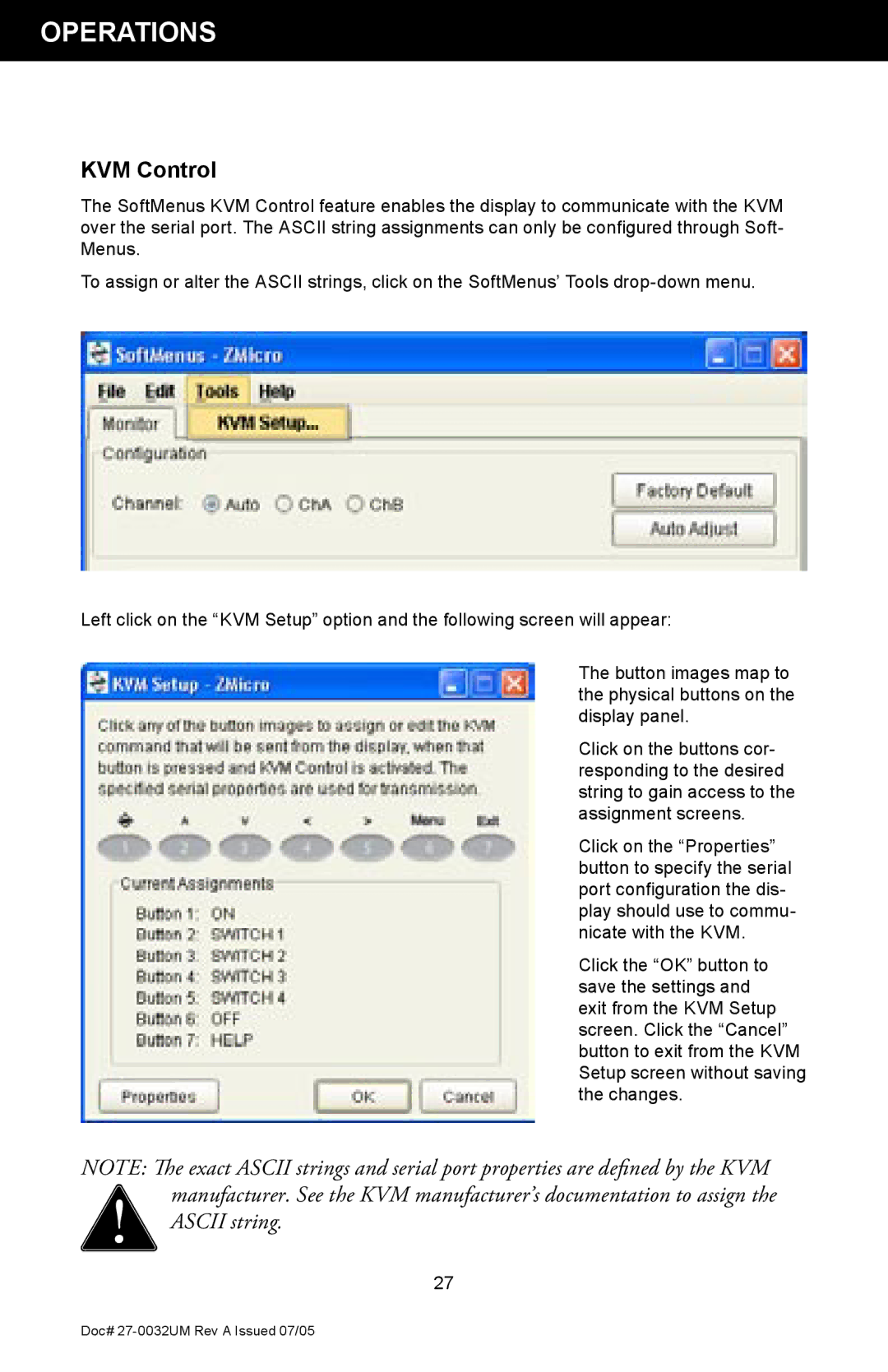 Z Microsystems SL manual KVM Control 