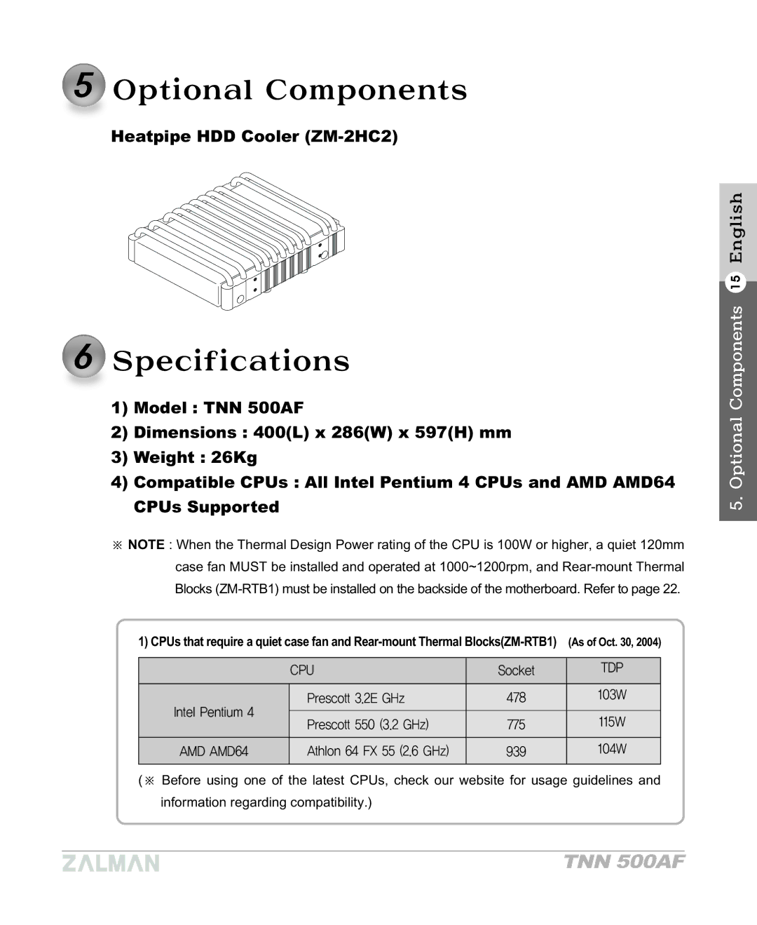 ZALMAN TNN 500AF manual 