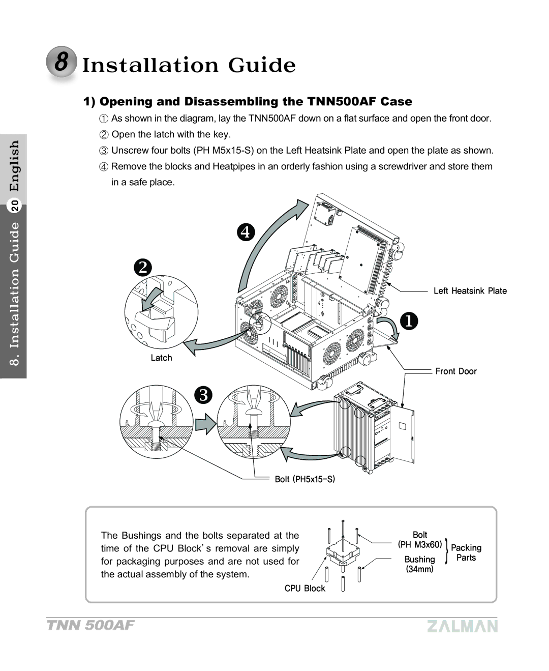 ZALMAN TNN 500AF manual Opening and Disassembling the TNN500AF Case 