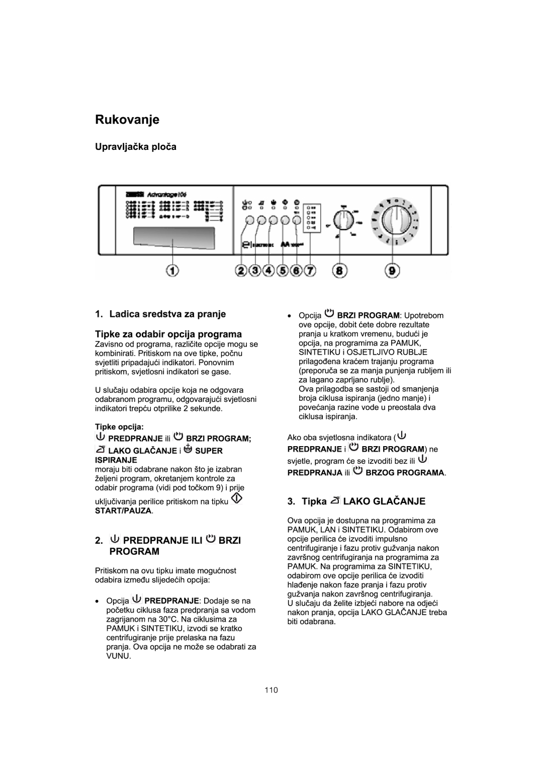 Zanussi 106 user manual 110 