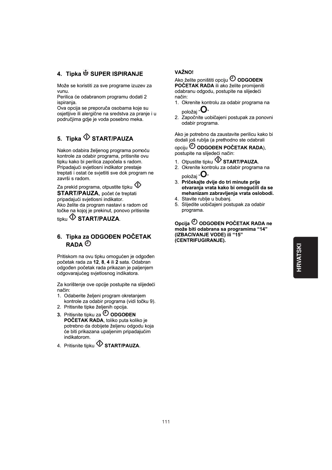 Zanussi 106 user manual 111 