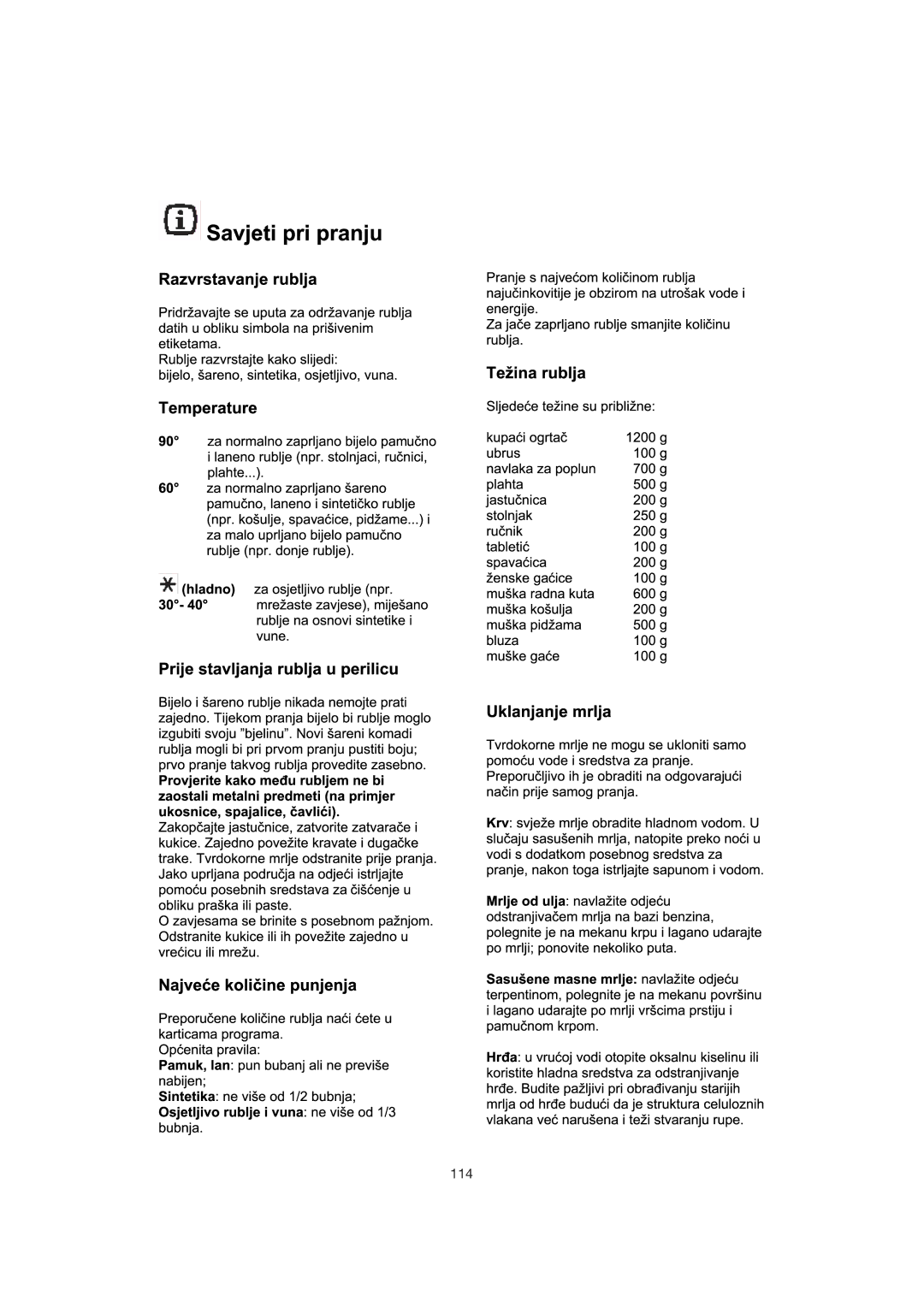 Zanussi 106 user manual 114 