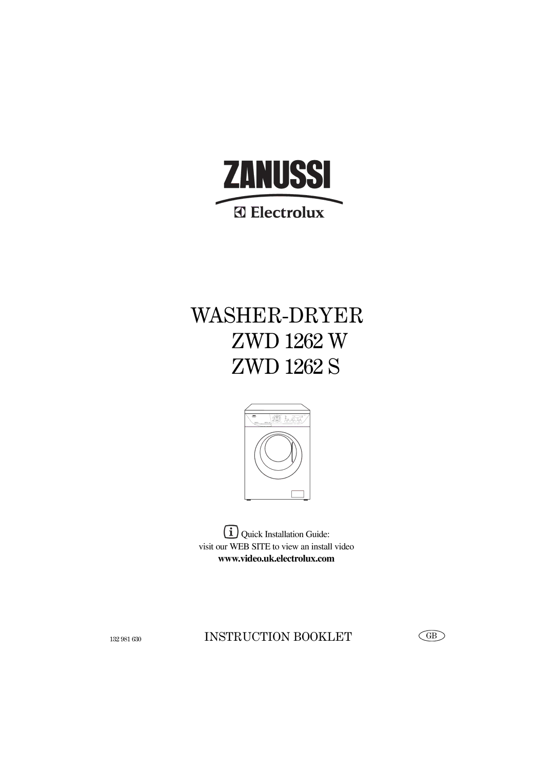 Zanussi 1262 W, 1262 S manual Washer-Dryer 