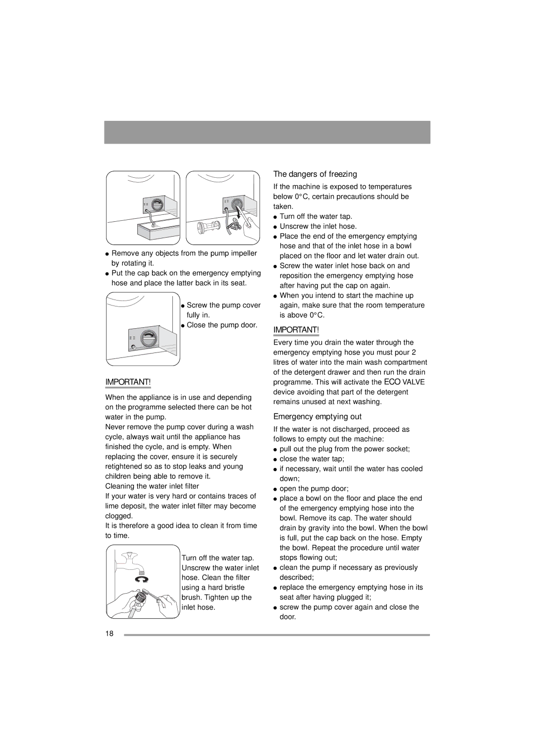 Zanussi 132973860 user manual Emergency emptying out 