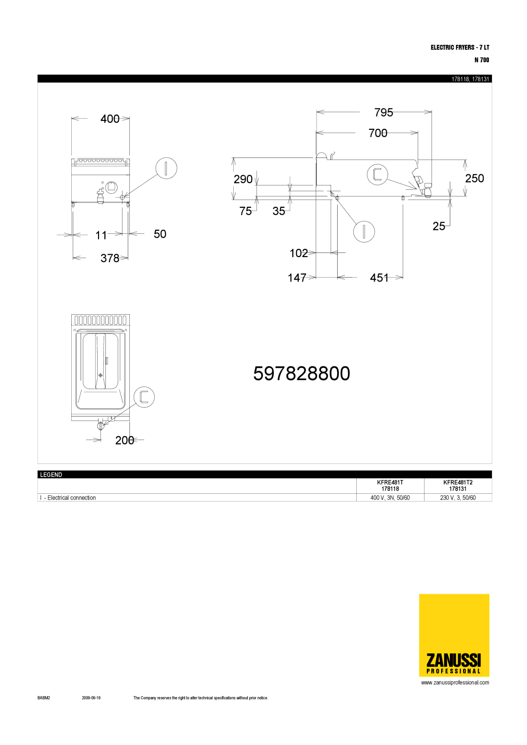 Zanussi 178120, 178119, 178132, 178131, 178121, 178118, KFRE481T2, KFRE8312, KFRE831T dimensions 597828800 